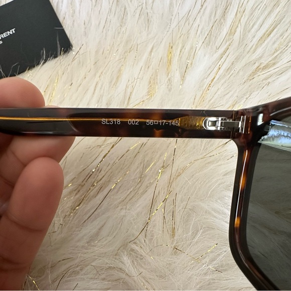 NEW SAINT LAURENT HAVANA GRAY SQUARE SUNGLASSES - Picture 4 of 4